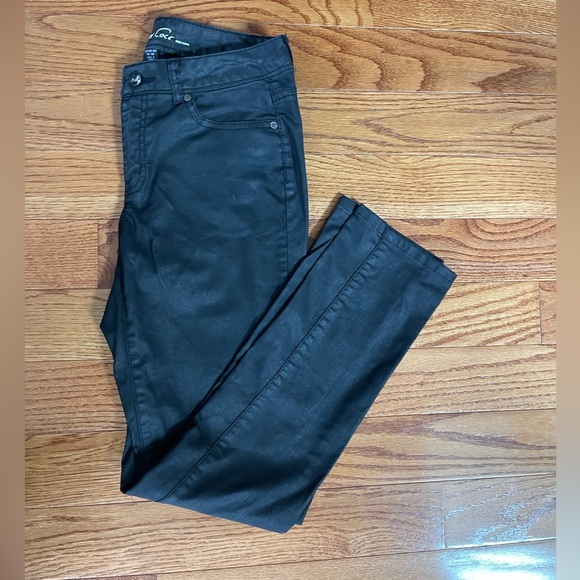 Kenneth Cole Black Faux Leather Look‎ Jeans - Picture 1 of 8